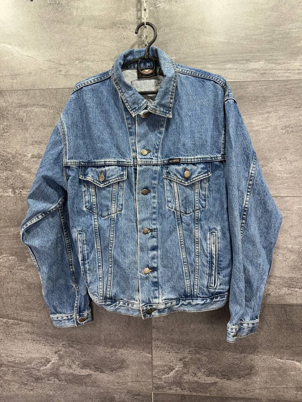 Vintage VINTAGE Harley Davidson Jacket Womens Jean Denim Blue 90s Size M / US 6-8 / IT 42-44 - 1 Thumbnail