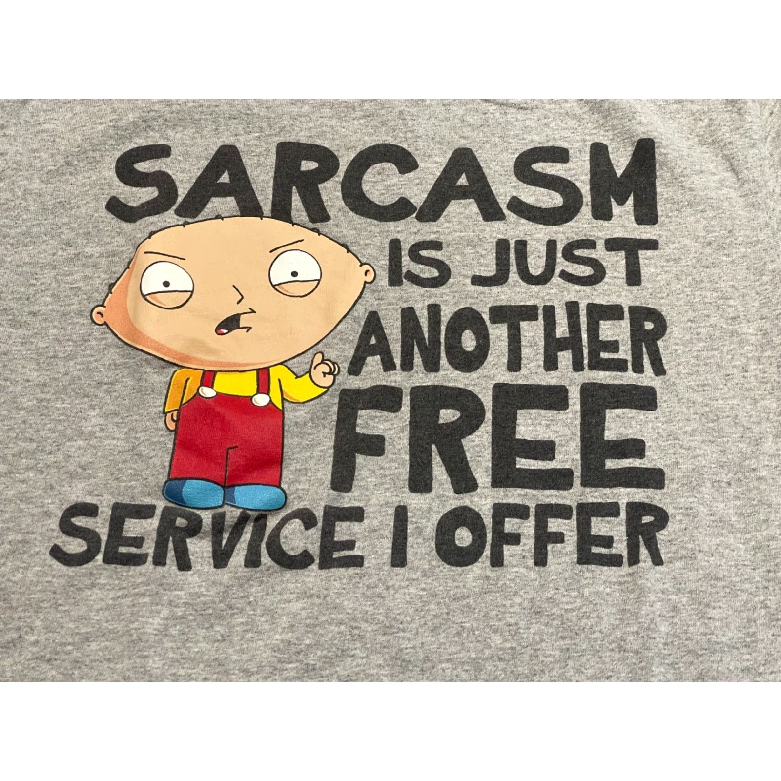 Vintage Family Guy Shirt Mens Size Medium "Sarcasm is just another free service I offer" Shirt Adult Medium Gray Mens Size US M / EU 48-50 / 2 - 3 Thumbnail