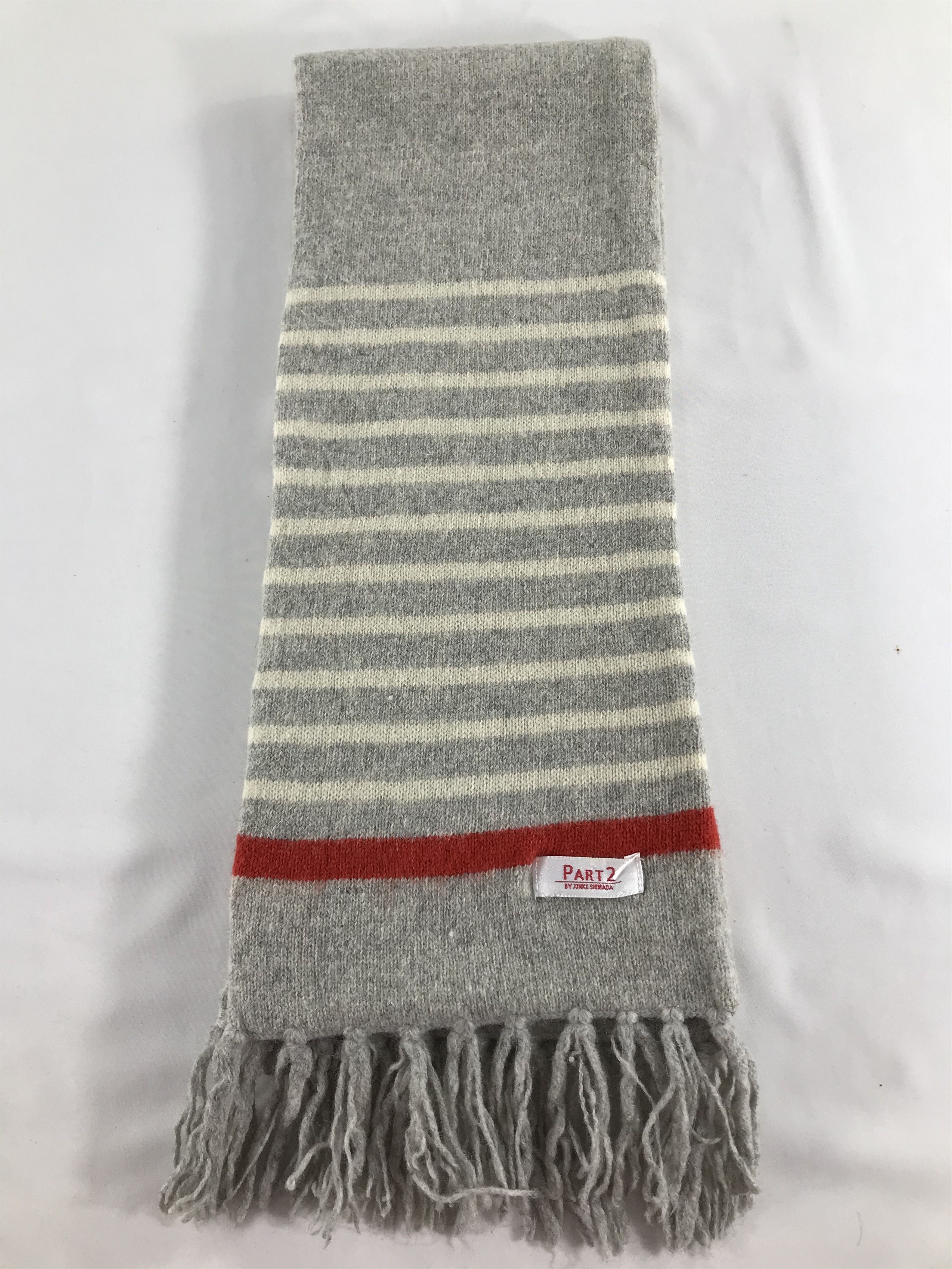Junko Shimada Part 2 by Junko Shimada Grey Wool Scarf Muffler V487 Size ONE SIZE - 2 Thumbnail