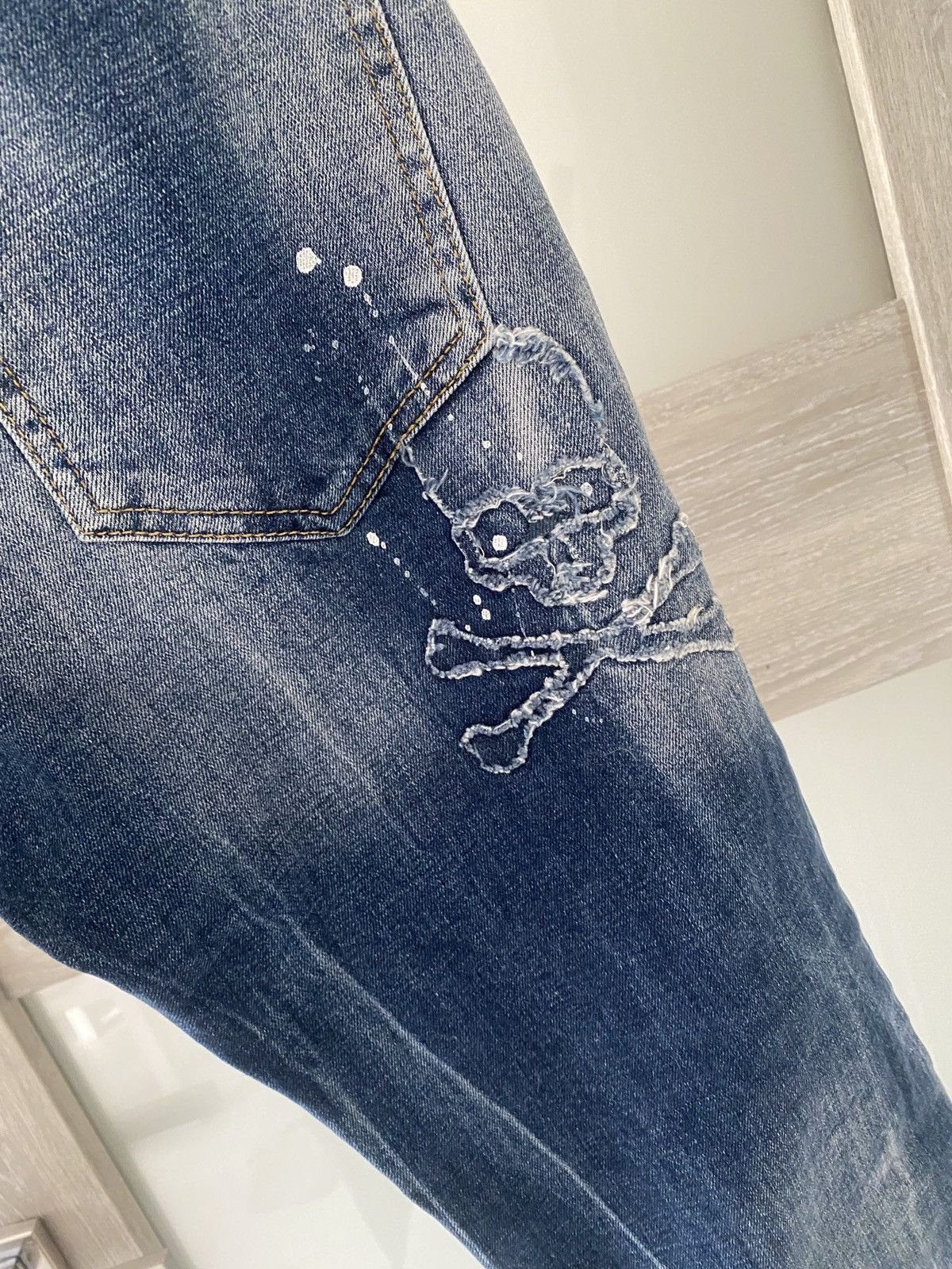 Philipp Plein Luxury philipp plein straight cut jeans fullprint skeleton Size US 30 / EU 46 - 6 Thumbnail