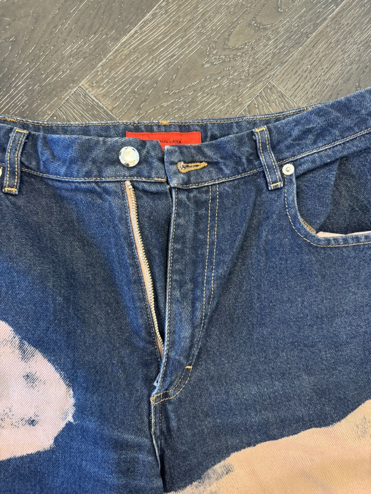 Eckhaus Latta Eckhaus latta denim jeans with pink paint Size US 31 - 2 Thumbnail