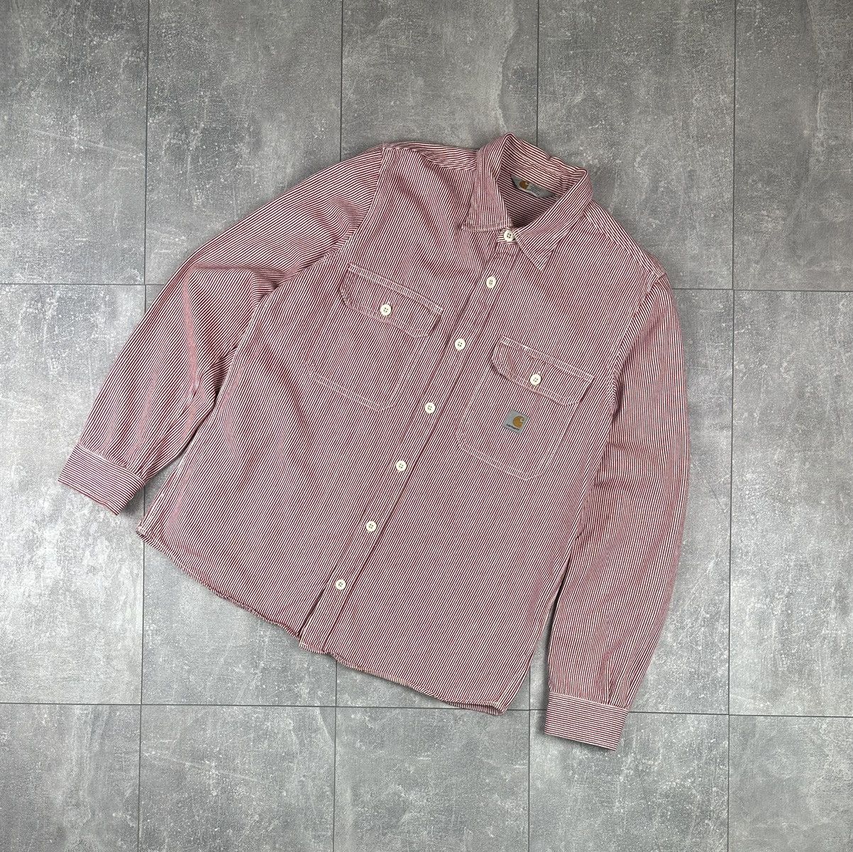 Carhartt Carhartt Long Sleeve Harbour Shirt White/Red Size US L / EU 52-54 / 3 - 1 Thumbnail