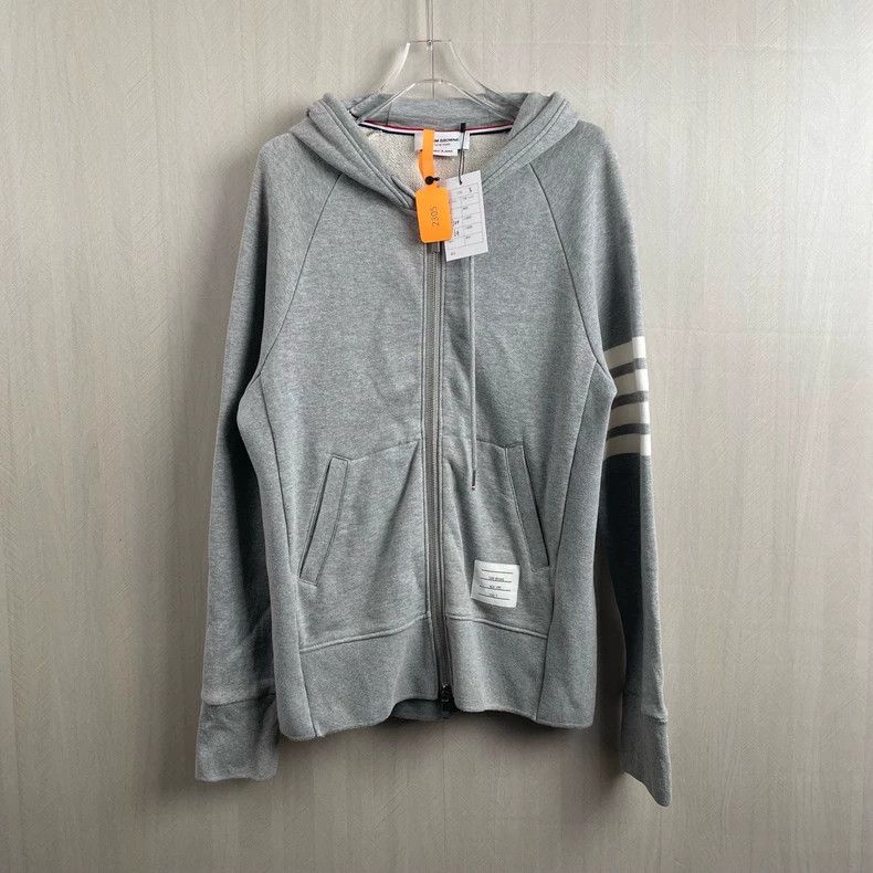 Thom Browne Thom Browne 4-Stripe Zip Hoodie - dmc Size US M / EU 48-50 / 2 - 1 Thumbnail