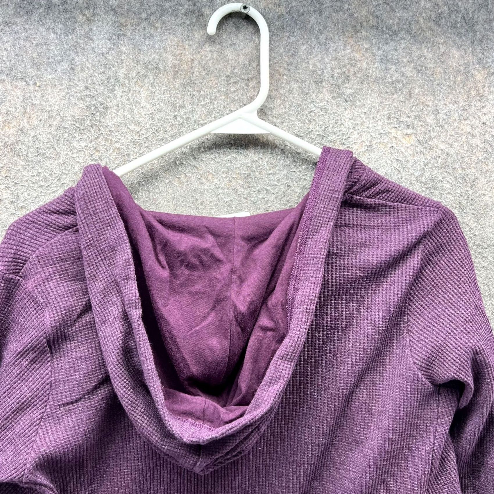 Vintage Columbia Sweater Womens XS Purple Waffle Knit Hooded Open Front Lightweight Cardigan Size XS / US 0-2 / IT 36-38 - 6 Thumbnail