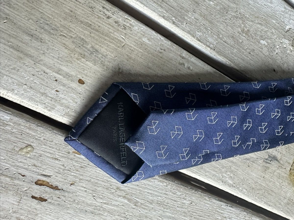 Designer × Karl Lagerfeld 🚨RARE KARL LAGERFIELD Tie old money style luxury monogram Size ONE SIZE - 2 Thumbnail