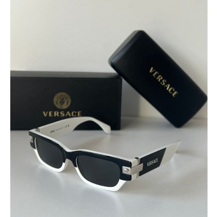 Versace NEW Versace VE4465 Black White Square Sunglasses Size ONE SIZE - 4 Thumbnail