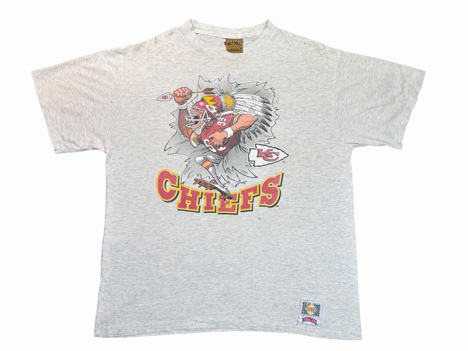 Nutmeg 1990s Kansas City Chiefs #99 Nutmeg Mills Jack Davis Shirt L Size US L / EU 52-54 / 3 - 1 Thumbnail