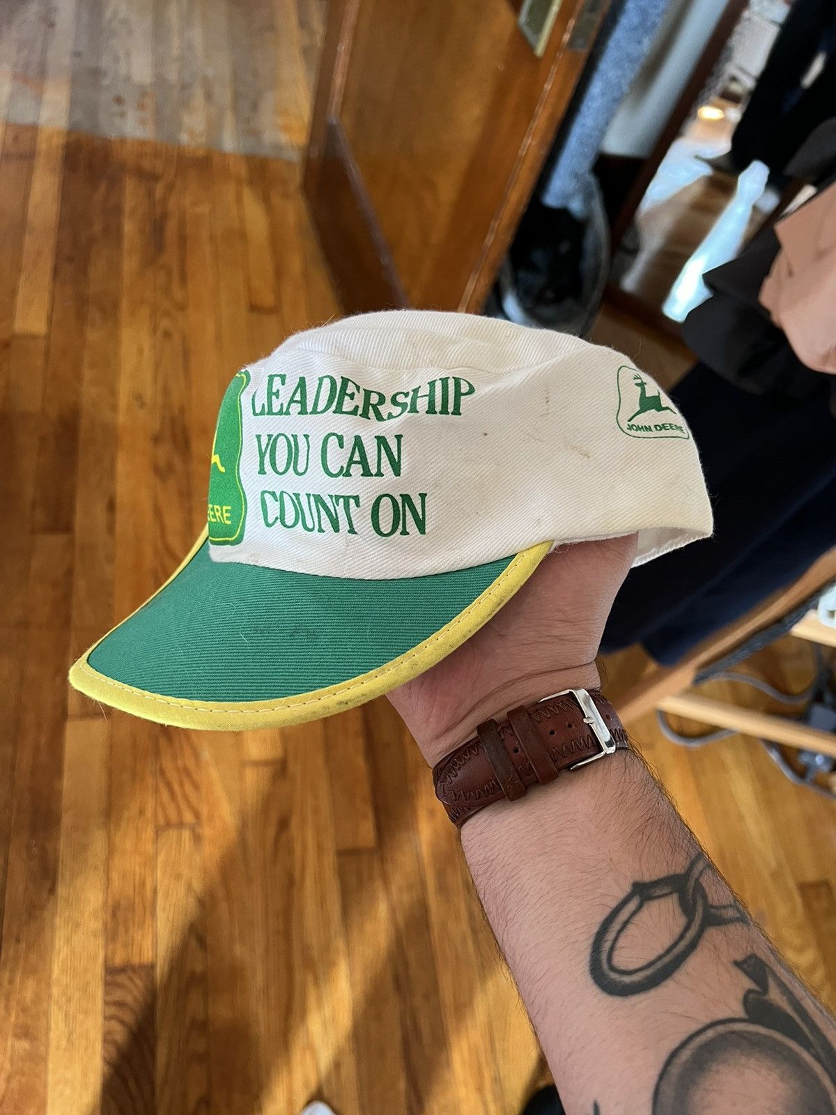 John Deere × Vintage Vintage John Deere Pillbox Hat Size ONE SIZE - 2 Thumbnail