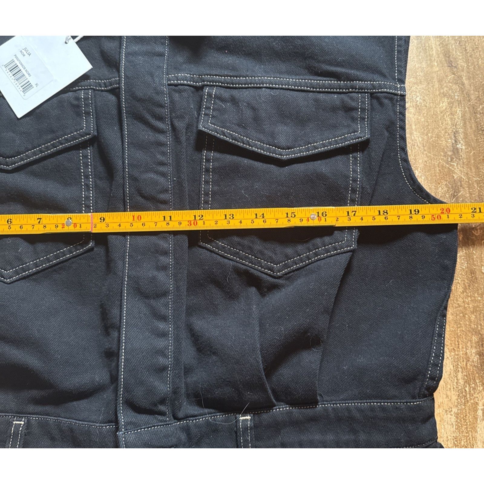 Pistola Pistola Julia Black Denim Sleeveless Mini Utility Raw Hem Size XL / US 12-14 / IT 48-50 - 5 Thumbnail