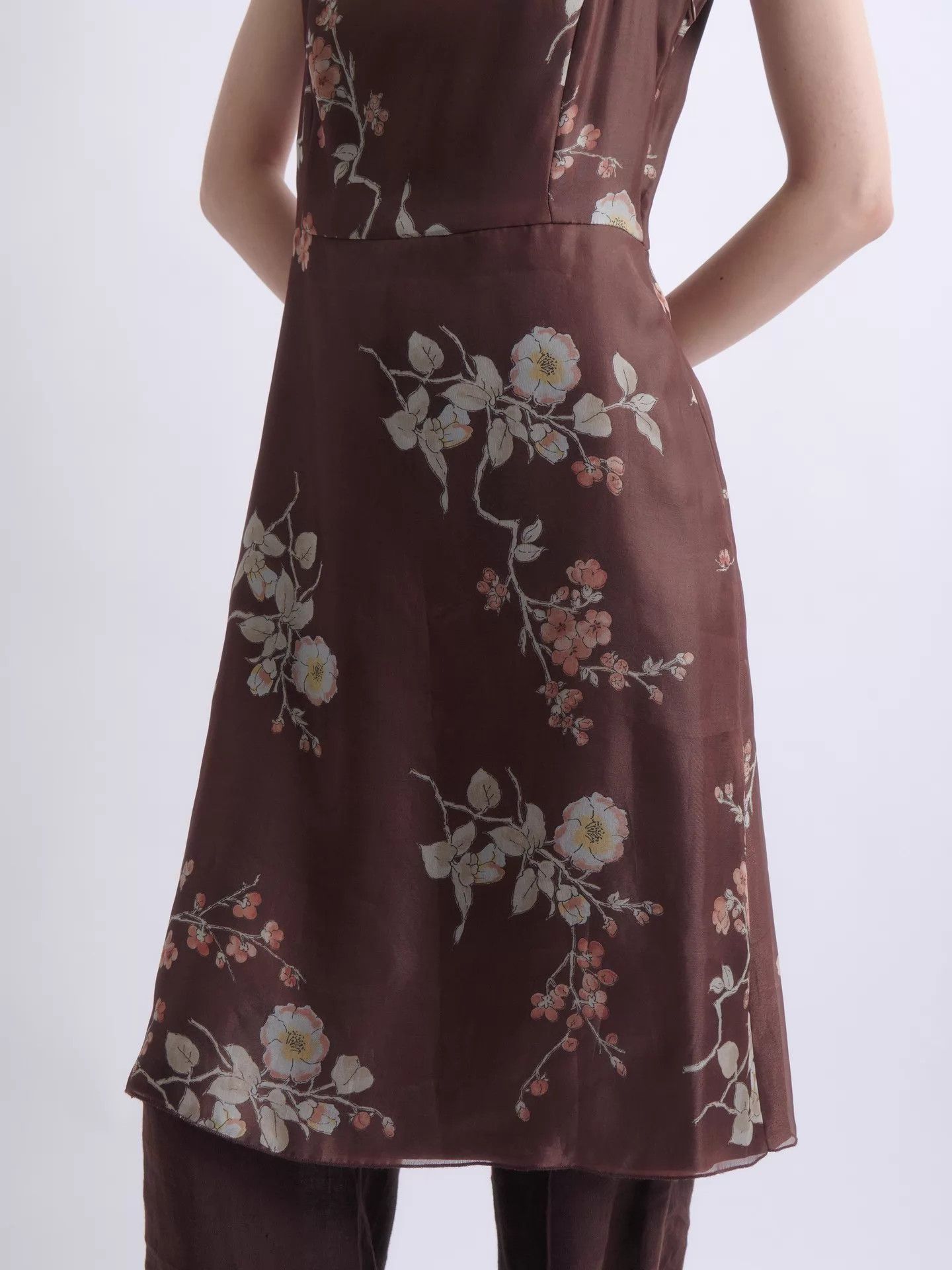 Gianfranco Ferre GIANFRANCO FERRE 90s Studio Silk Floral A-line Cami Dress Size S / US 4 / IT 40 - 6 Thumbnail