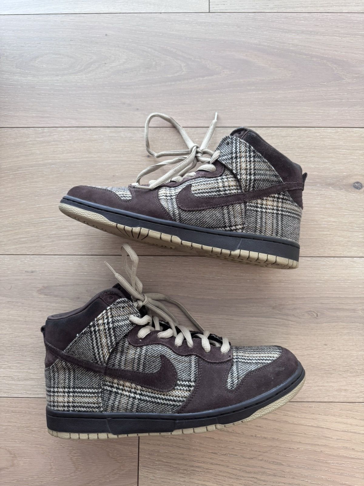 Nike Nike Dunk High Tweed Plaid 2004 US size 11 RARE! Size US 11 / EU 44 - 1 Thumbnail