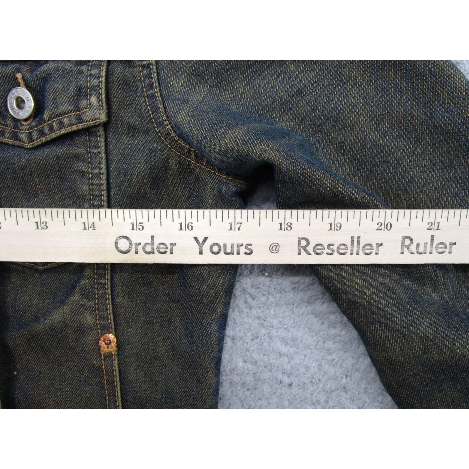 Guess GUESS Jacket Women Size Small Blue Denim Shiny Iridescent Button Up Stretch Y2K Size 28" / US 6 / IT 42 - 5 Thumbnail
