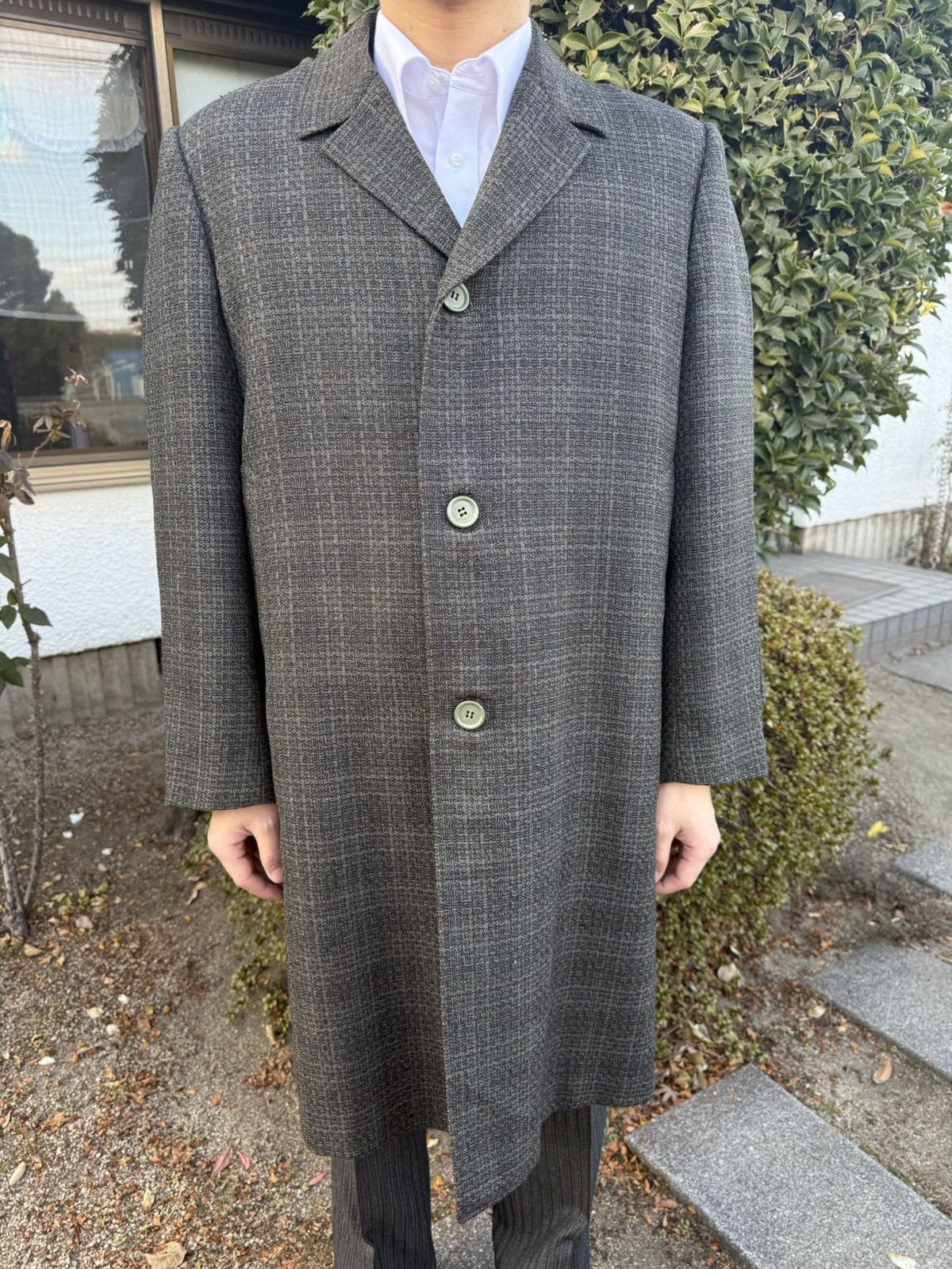 Other 1960s–70s Japanese Rasha Wool Coat – Gray Check Size US L / EU 52-54 / 3 - 12 Thumbnail