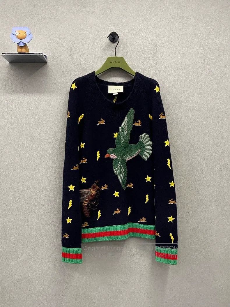 Gucci Gucci Patterned embroidered printed sweater Size US S / EU 44-46 / 1 - 1 Thumbnail