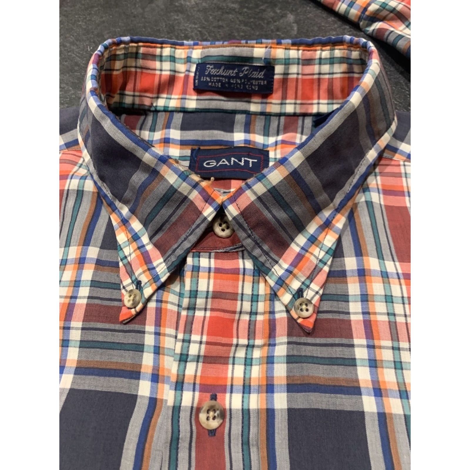 Gant GANT Men's Long Sleeve Plaid Button-Down Shirt, Casual Business Wedding Workwear, Blue, Large Size US L / EU 52-54 / 3 - 6 Thumbnail
