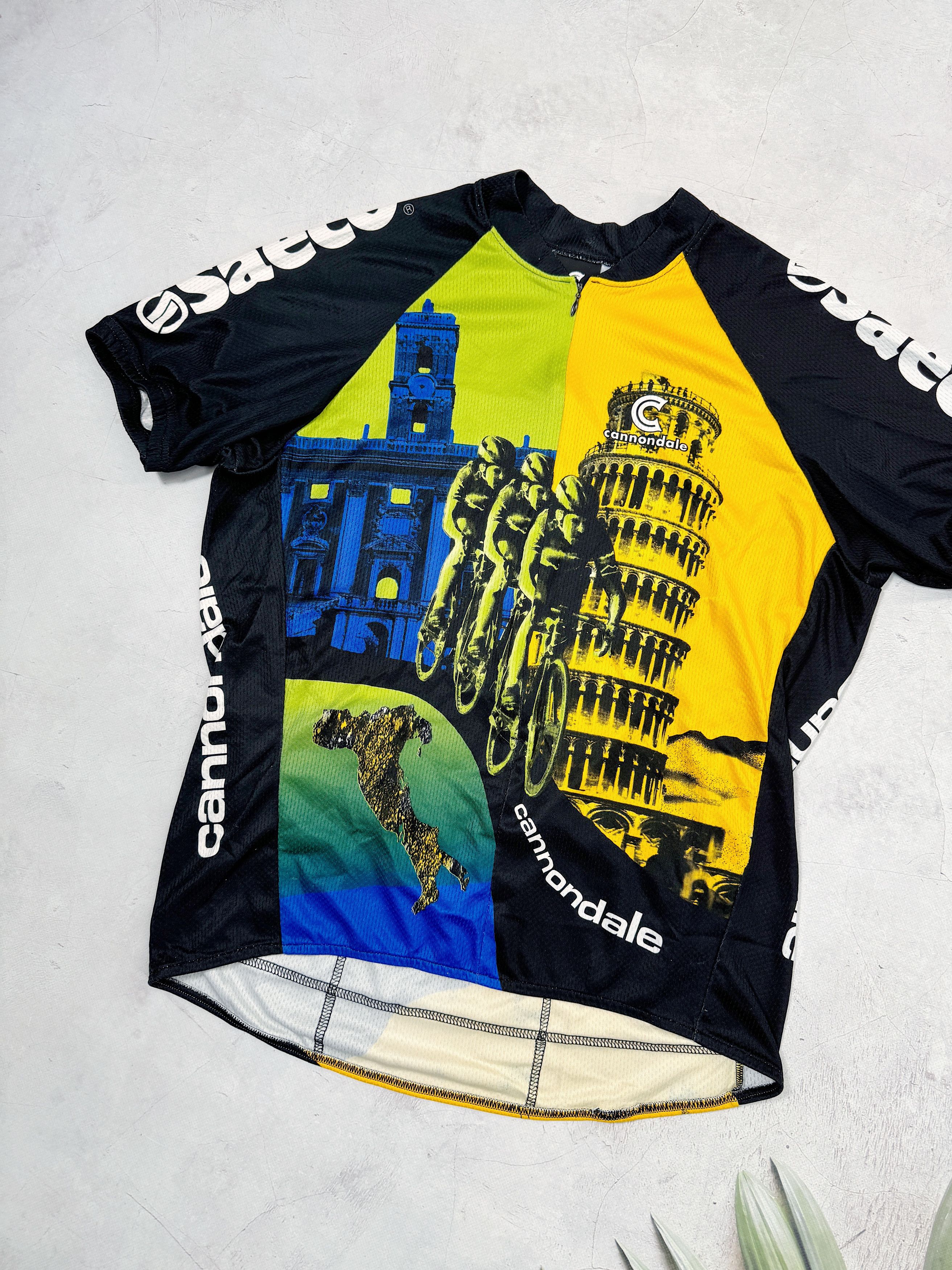 Vintage Vintage Cannondale Cycling Jersey Roma Italy Saeco Size US L / EU 52-54 / 3 - 2 Thumbnail