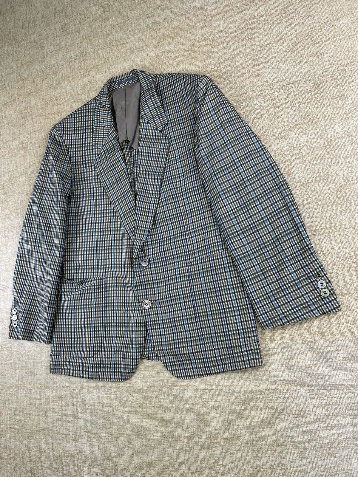 Lanvin × Vintage VINTAGE LANVIN PARIS Luxury Plaid Grey Blazer Jacket Size US M / EU 48-50 / 2 - 3 Thumbnail