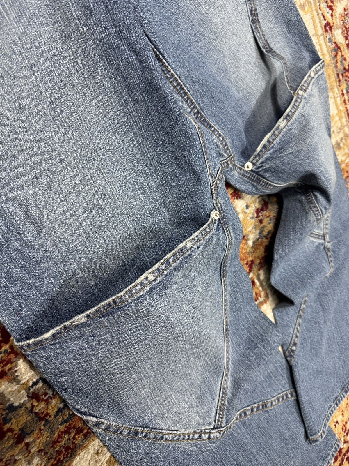 Japanese Brand ᶠᵃⁿᶜʸᵍᵘʸ BNWT Y2K Baggy Washed Denim Jeans Wide leg vintage Size US 31 - 5 Thumbnail