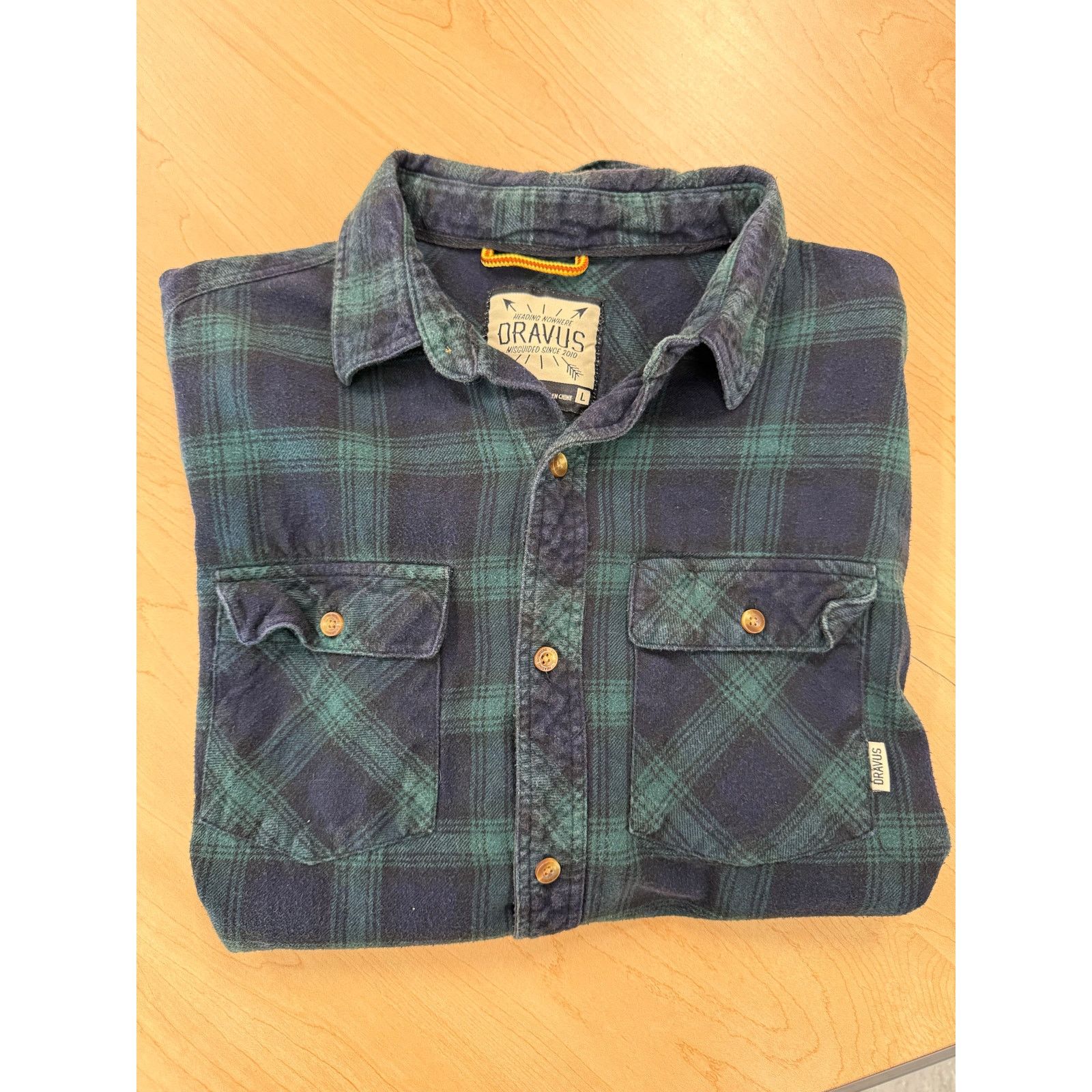 Dravus Dravus Flannel Shirt Blue Green Plaid Long Sleeve Men’s L Size US L / EU 52-54 / 3 - 2 Thumbnail