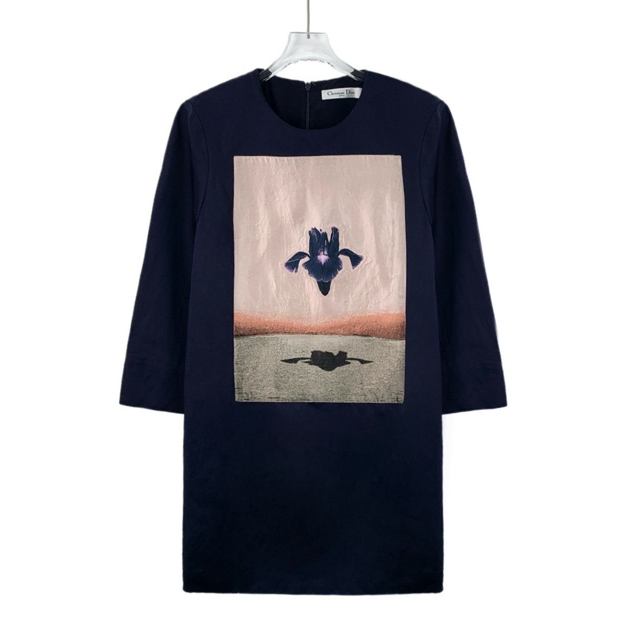 Dior Dior Navy Silk Printed Short Dress 40 Size M / US 6-8 / IT 42-44 - 1 Thumbnail
