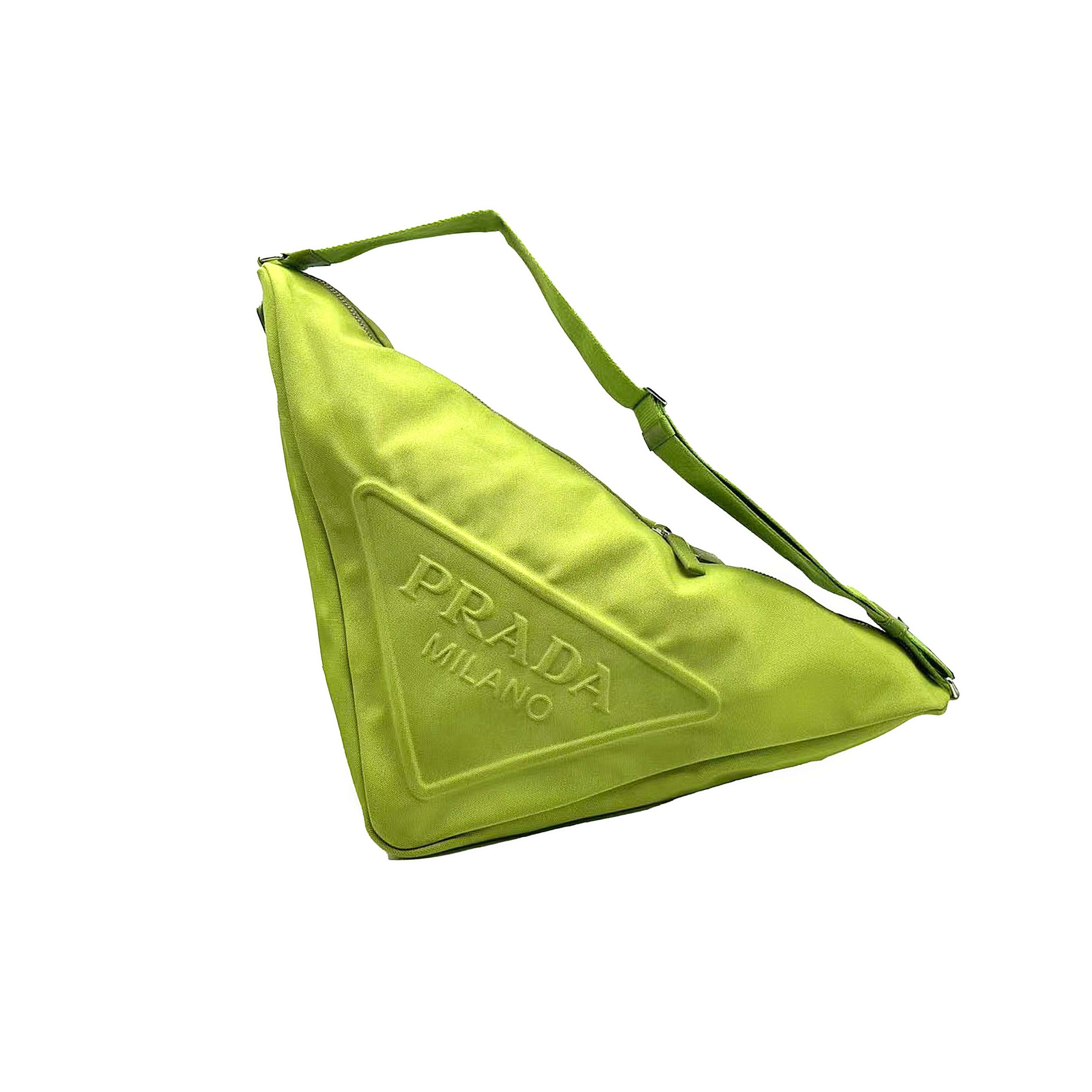 Prada Prada Avocado Canvas Micro Label Triangular Crossbody Bag Size ONE SIZE - 1 Thumbnail