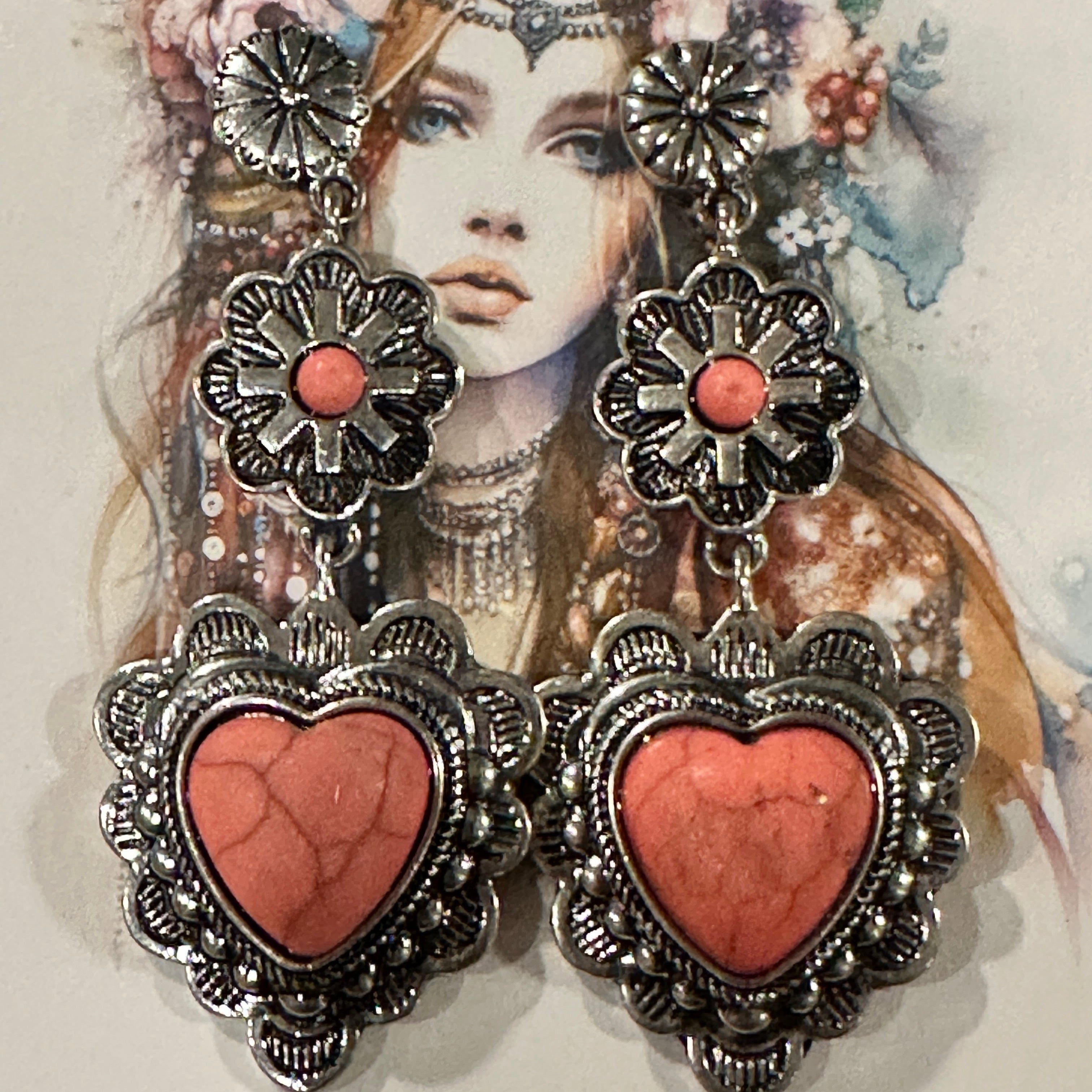 Other Playful Pink Heart Western Charm Earrings Size ONE SIZE - 4 Thumbnail