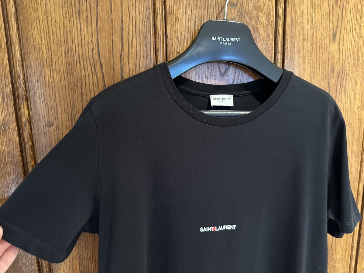 Saint Laurent Paris $550 Saint Laurent Rive Gauche black logo t shirt M Size US M / EU 48-50 / 2 - 9 Thumbnail