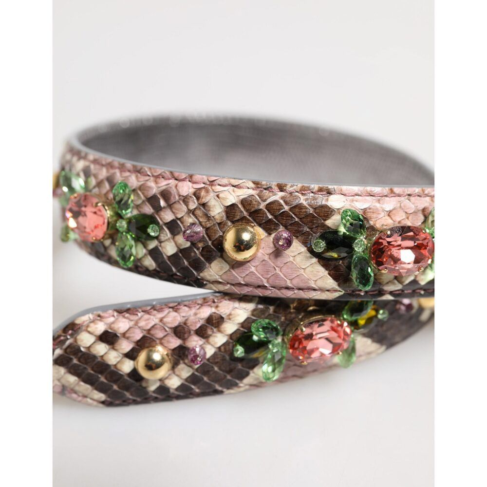 Dolce & Gabbana Dolce & Gabbana Multicolor Python Embellished Crystal Stud S Size ONE SIZE - 4 Thumbnail