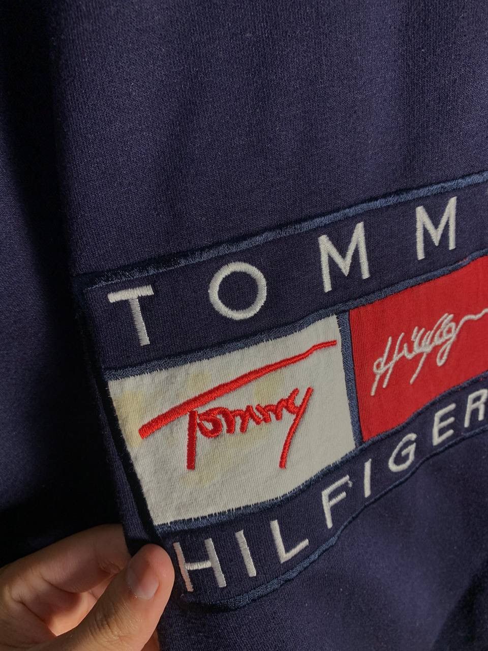 Tommy Hilfiger × Vintage VERY RARE TOMMY HILFIGER BIG LOGO SWEATSHIRT RETRO Y2K 90s Size US L / EU 52-54 / 3 - 4 Thumbnail