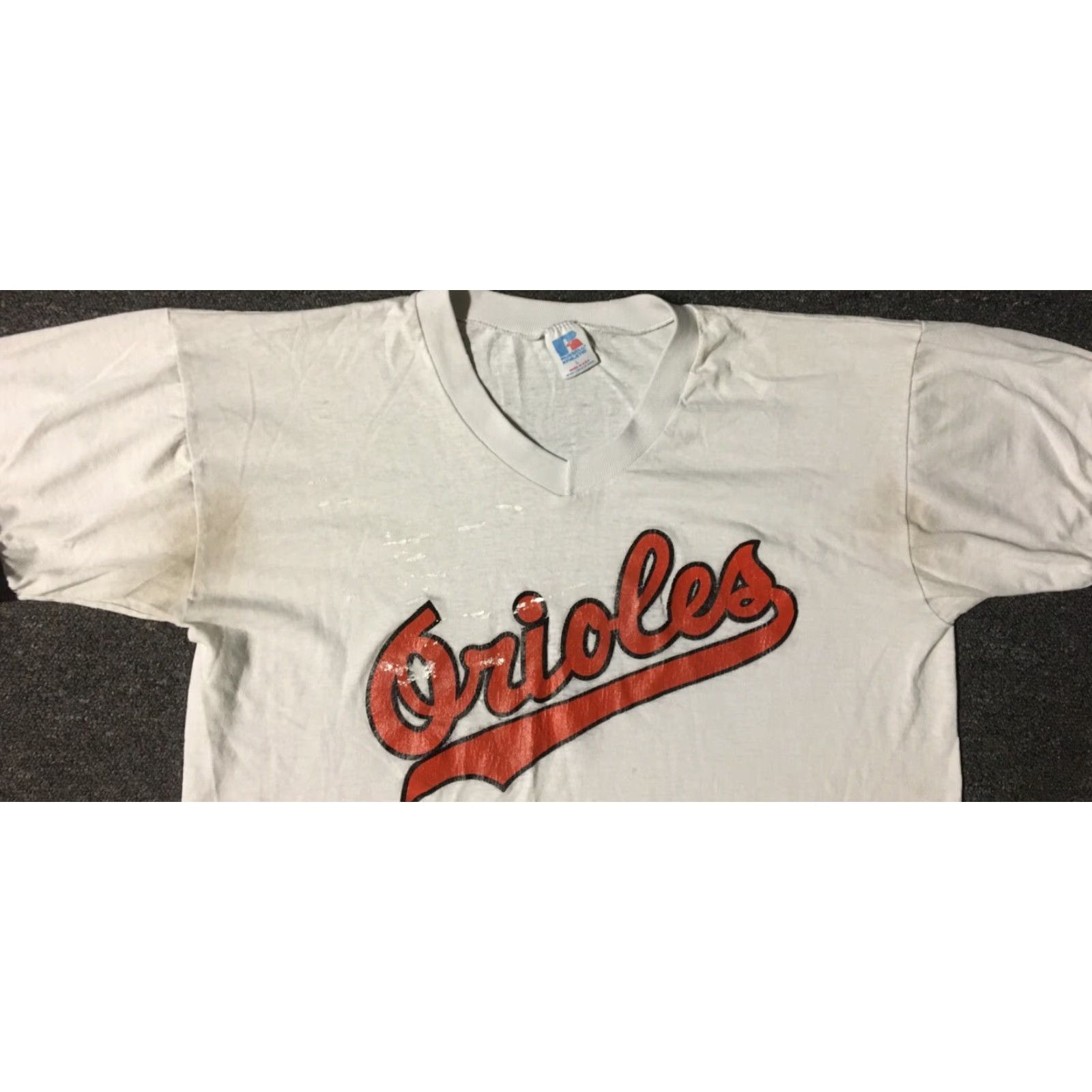 Russell Athletic VINTAGE Baltimore Orioles Russell Athletic Shirt M Baseball Grunge 90s Distressed White USA USA Maryland 70s 80s Punk Retro Rock Sports University NS Size US M / EU 48-50 / 2 - 5 Thumbnail