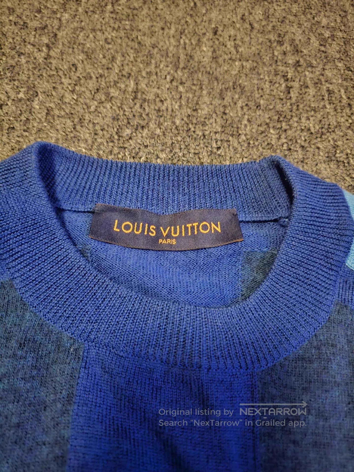 Louis Vuitton Blue Color Block Long Sleeve Sweater. Size US L / EU 52-54 / 3 - 4 Thumbnail