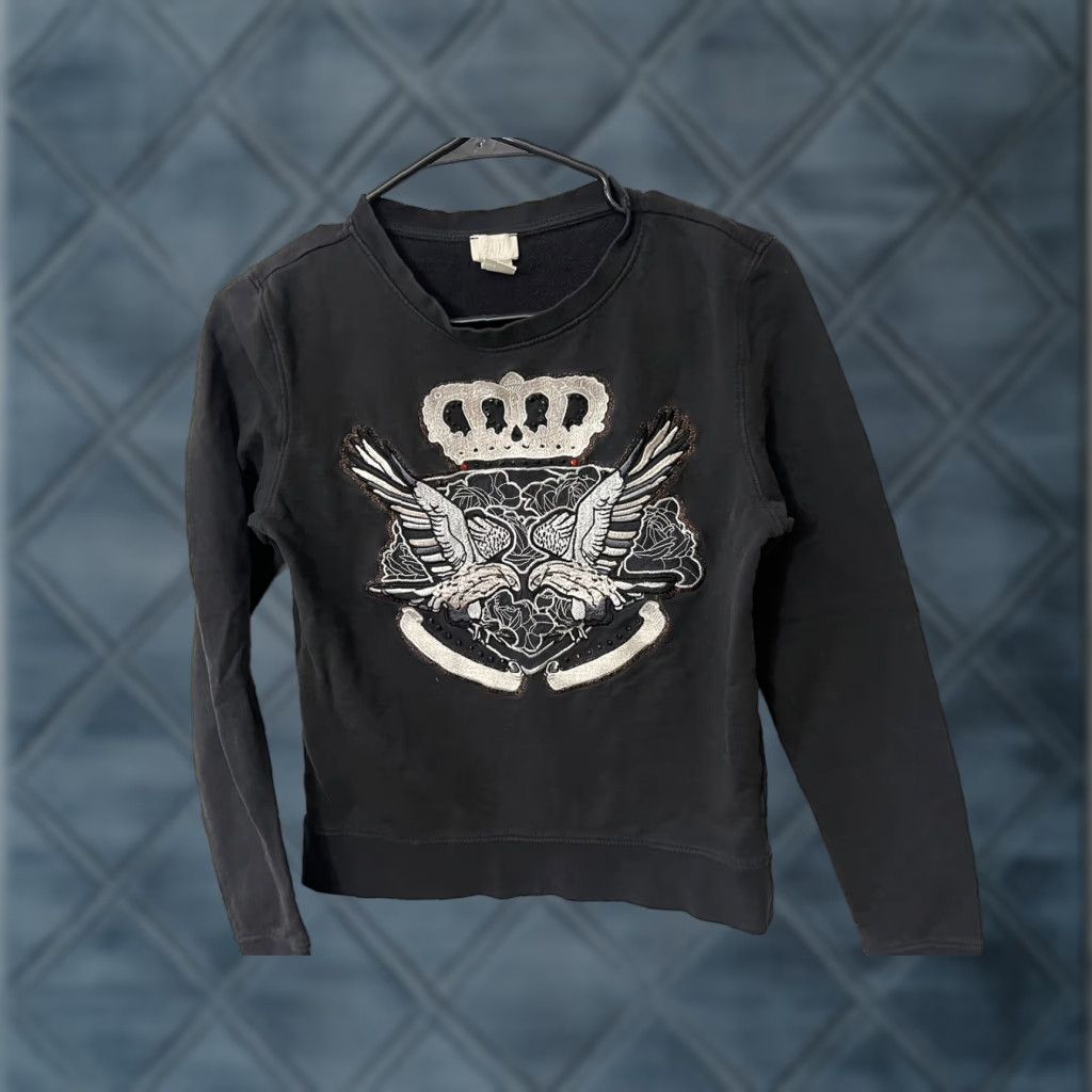 H&M H&M Sweatshirt Women Black Long Sleeve Nirvana Graphic Crown Birds Pullover Crew Neck Size 2 Band Womens Size XS / US 0-2 / IT 36-38 - 1 Thumbnail