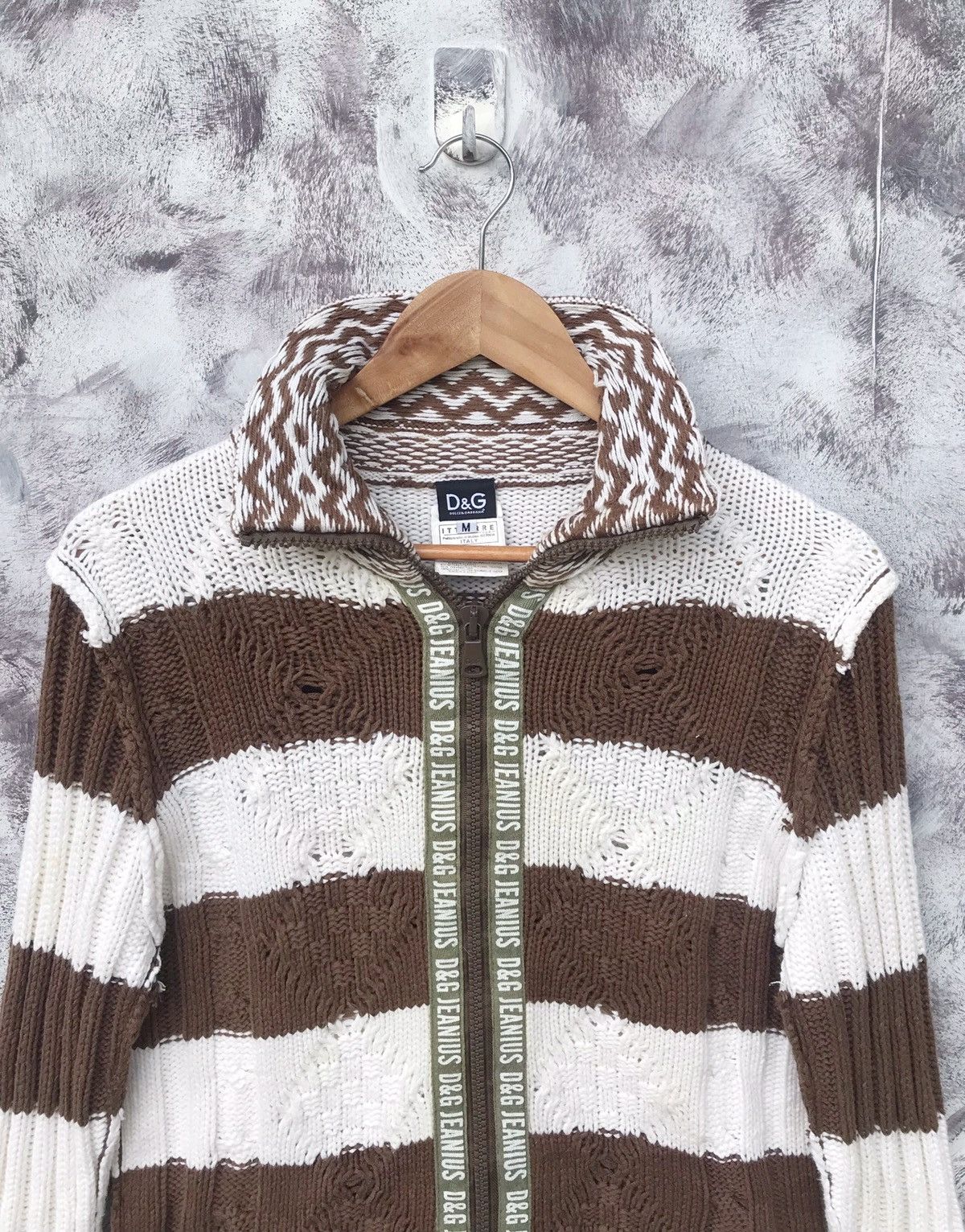 Dolce & Gabbana D&G jeanius Stripes fullzip sweater knit Size US M / EU 48-50 / 2 - 2 Thumbnail