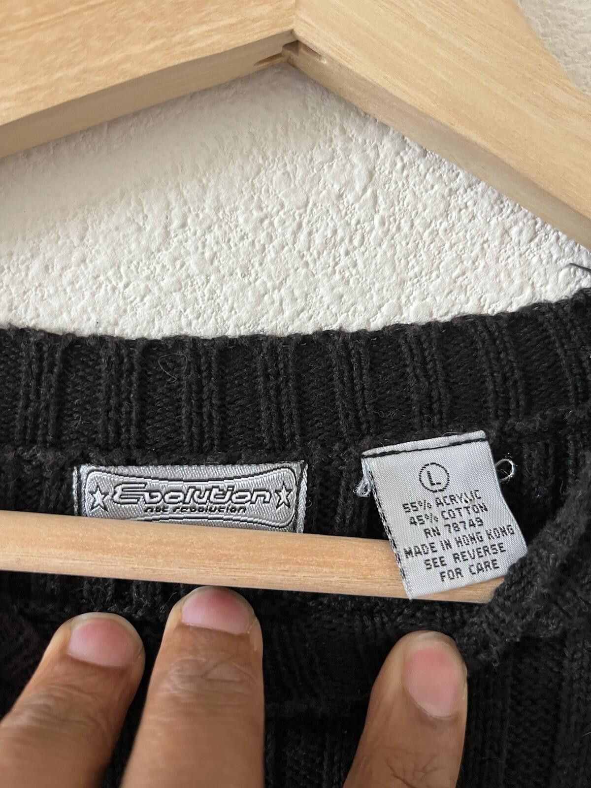 Other Vintage Evolution Ribbed Knit Striped Sweater Black L⁠ Size L / US 10 / IT 46 - 2 Thumbnail