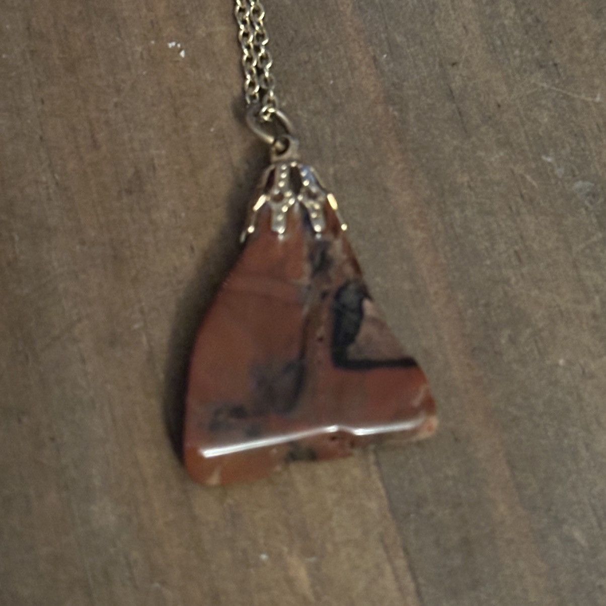 Vintage Vintage gold tone red Jasper pendant necklace Size ONE SIZE - 3 Thumbnail