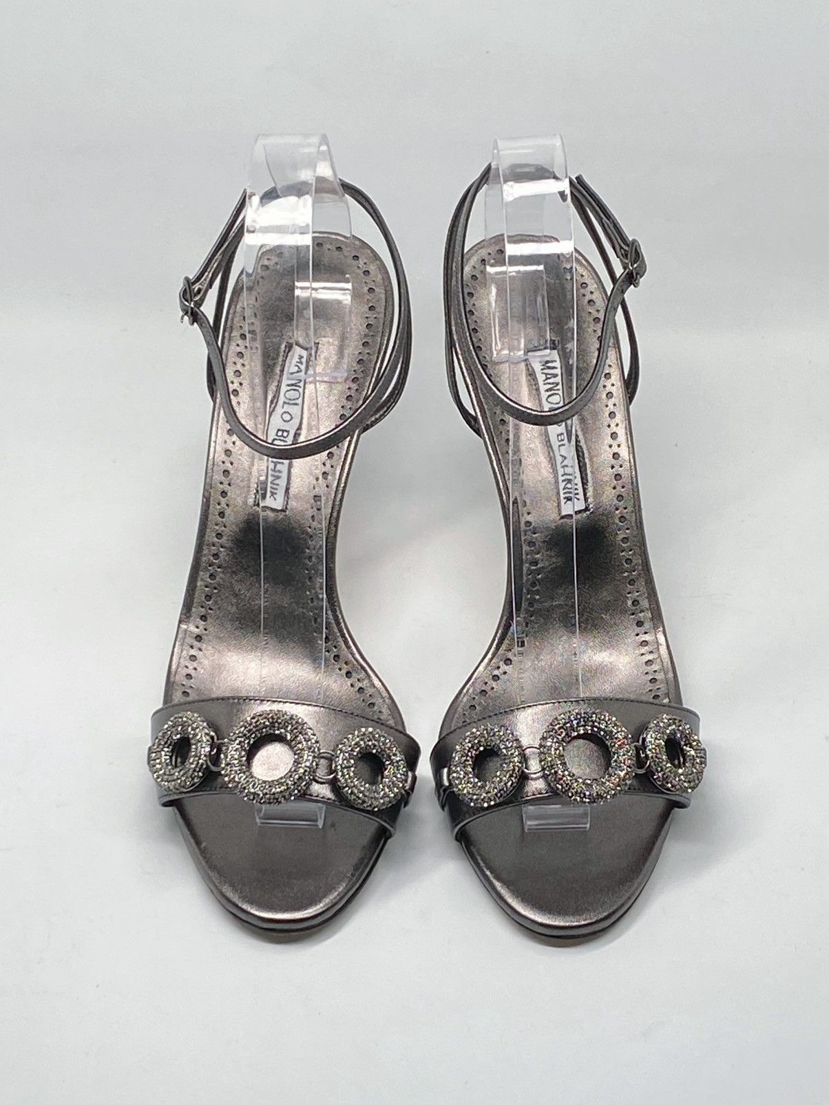 Manolo Blahnik Manolo Blahnik Crystal-Embellished Leather Sandals size 40 Size US 10 / IT 40 - 2 Thumbnail