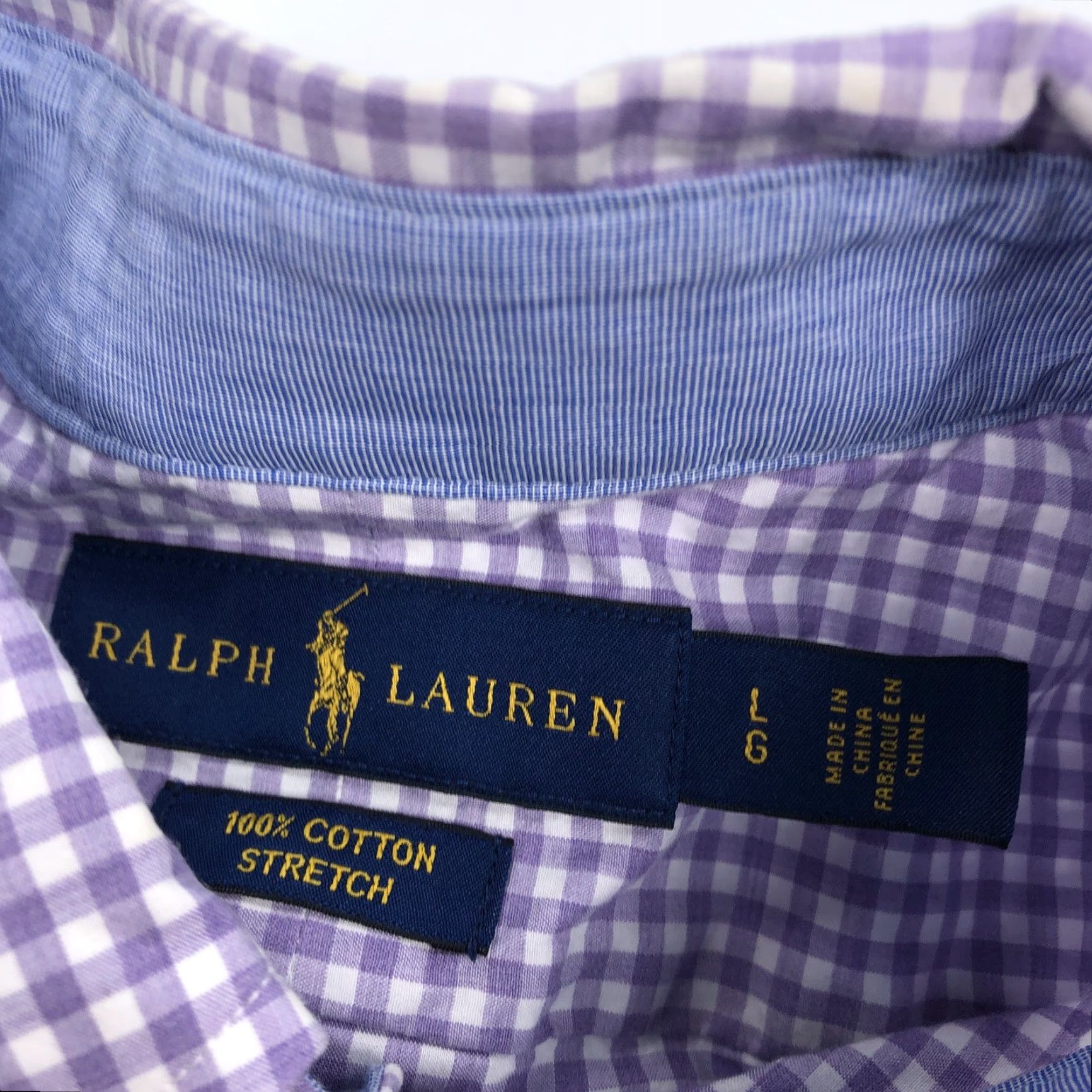Ralph Lauren Ralph Lauren Men's Gingham Stretch Cotton Button-Down Casual Shirt Purple Large Size US L / EU 52-54 / 3 - 5 Thumbnail