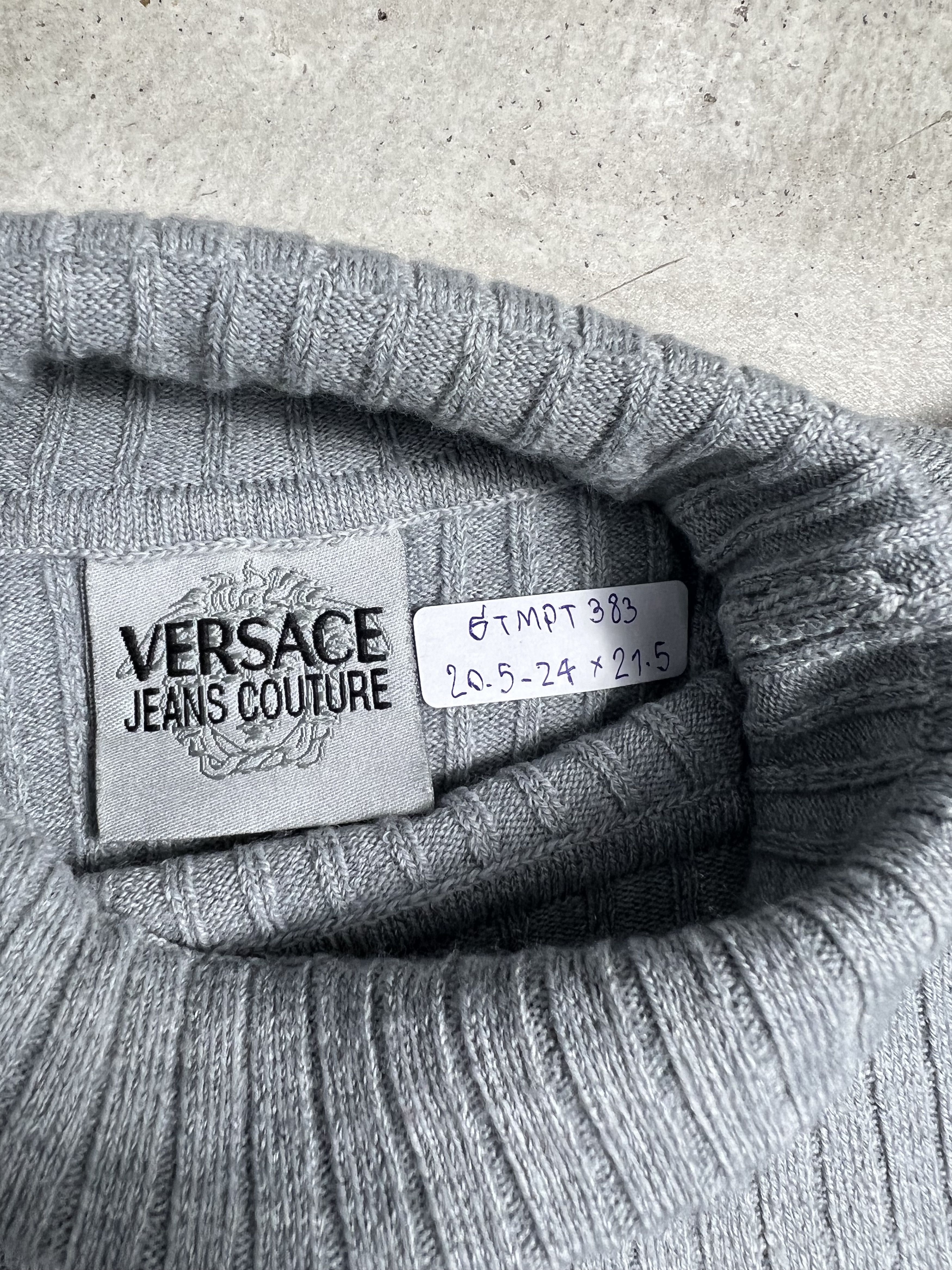 Versace × Versace Jeans Couture VERSACE Jeans Couture Y2K Cropped Knit Tee GTMPT383 Size L / US 10 / IT 46 - 2 Thumbnail