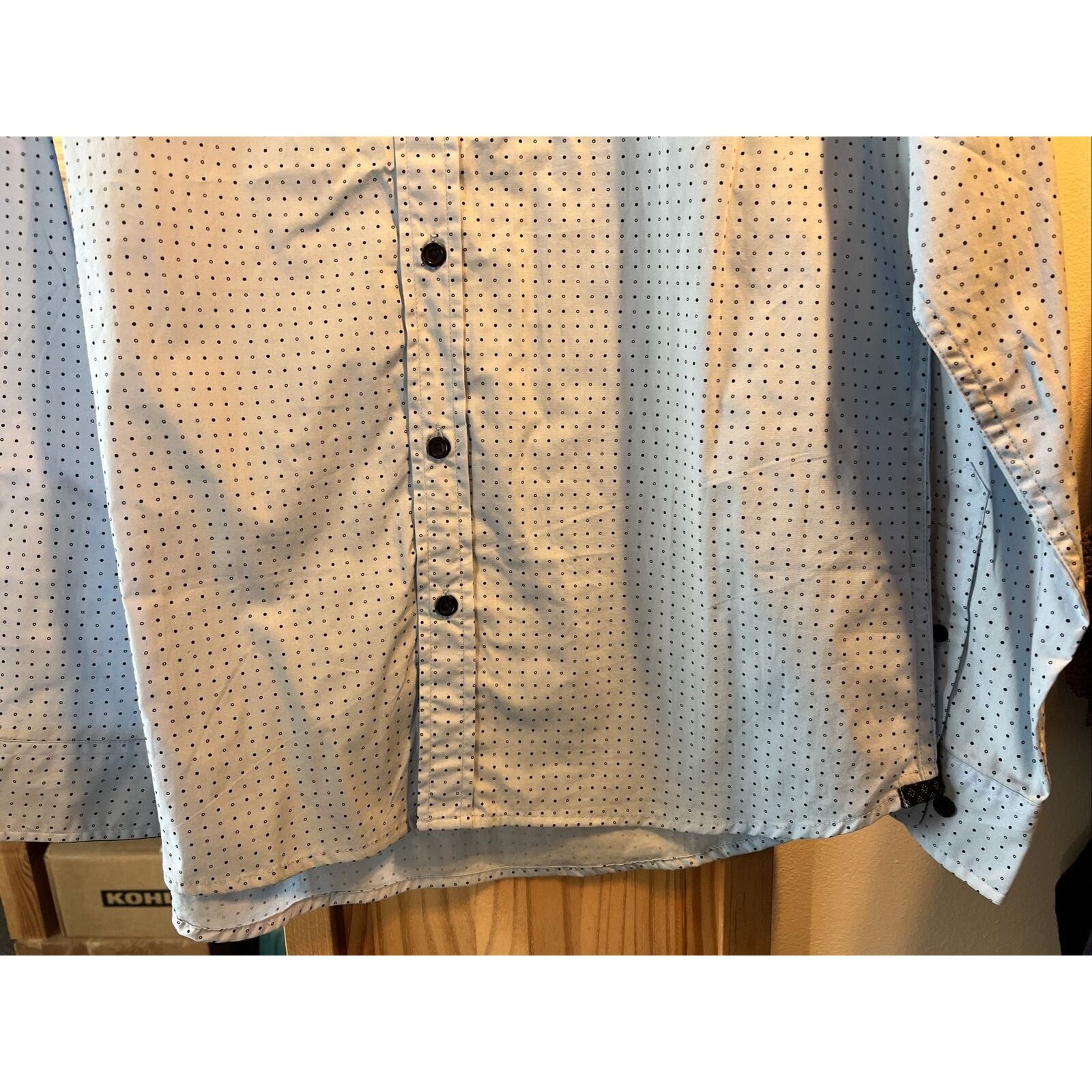 Other Level Ten Men's L Blue Polka Dot Button Down LS Cotton Shirt Size US L / EU 52-54 / 3 - 14 Thumbnail