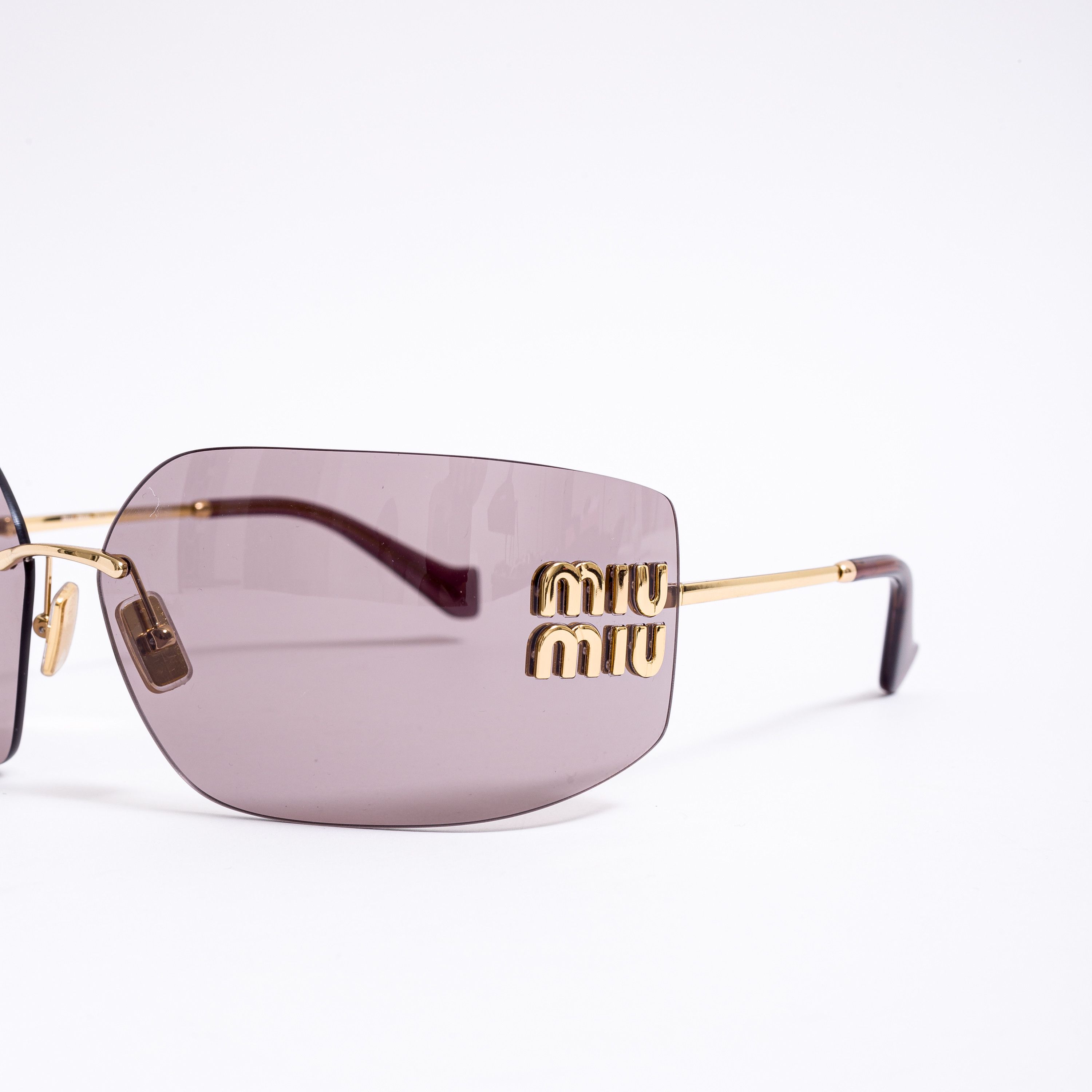 Miu Miu MIU MIU MU 54YS 5AK06I Sunglasses GOLD Size ONE SIZE - 3 Thumbnail