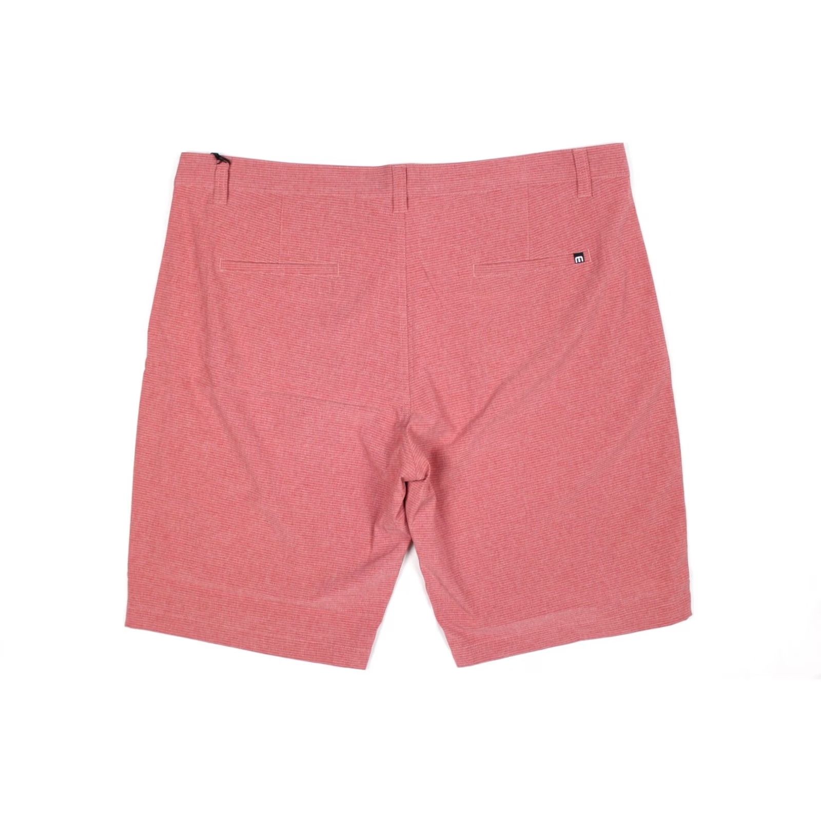 TravisMathew Travis Mathew Men’s Sand Harbor Golf Shorts 40 Garnet Rose Micro Stripe 1MW397 Size US 40 / EU 56 - 2 Thumbnail