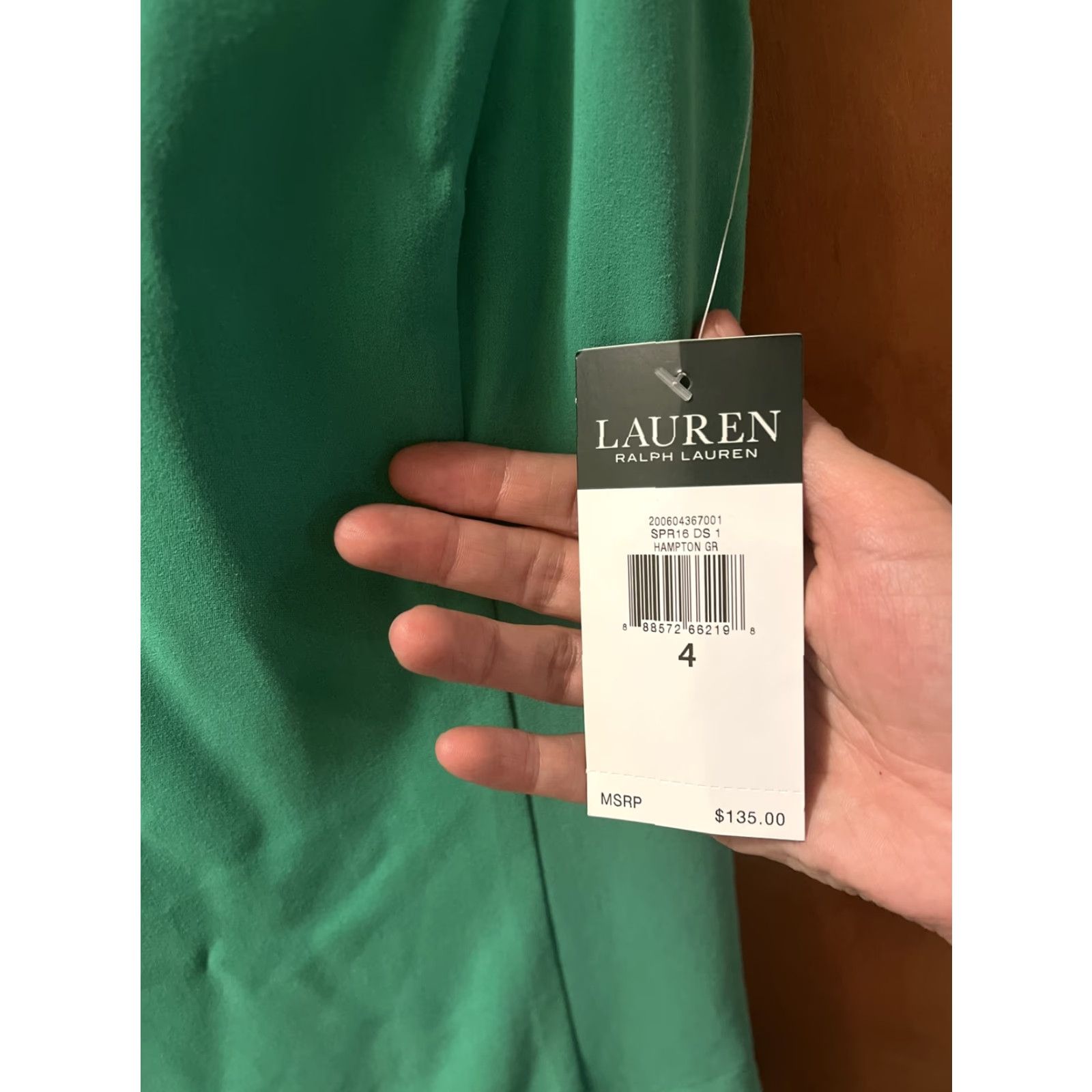 Ralph Lauren NWT Lauren Ralph Lauren Hampton Green Crepe A-Line Dress Size 4 Size S / US 4 / IT 40 - 4 Thumbnail