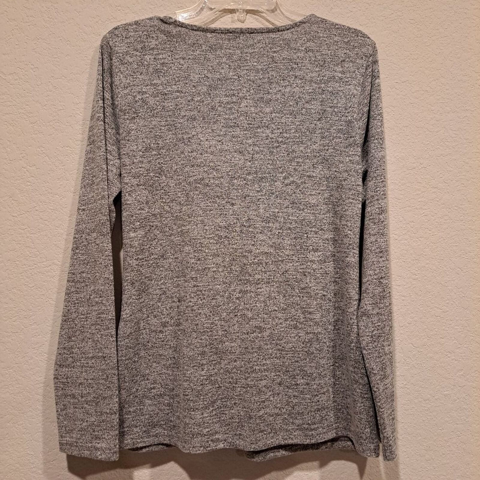 Other Talbots shimmery metallic gray long sleeve wrap top size L Size L / US 10 / IT 46 - 8 Thumbnail