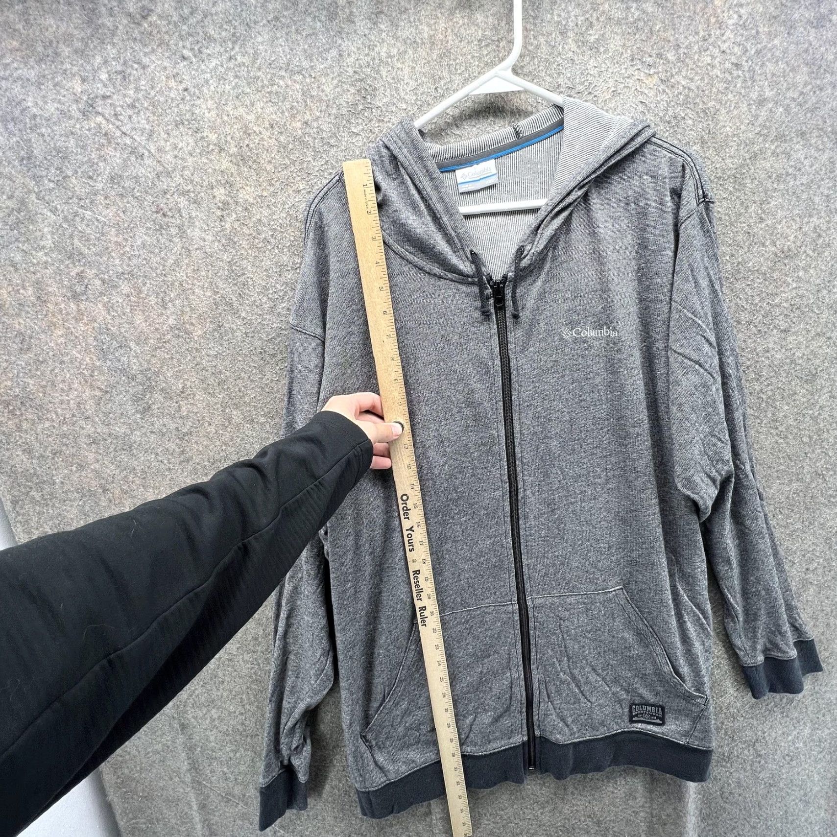 Logo 7 Columbia Hoodie Mens 2XL Gray Full Zip Knit Sweatshirt Pockets Casual Logo Zip Front Crow Neck Crew Neck Size US XXL / EU 58 / 5 - 6 Thumbnail