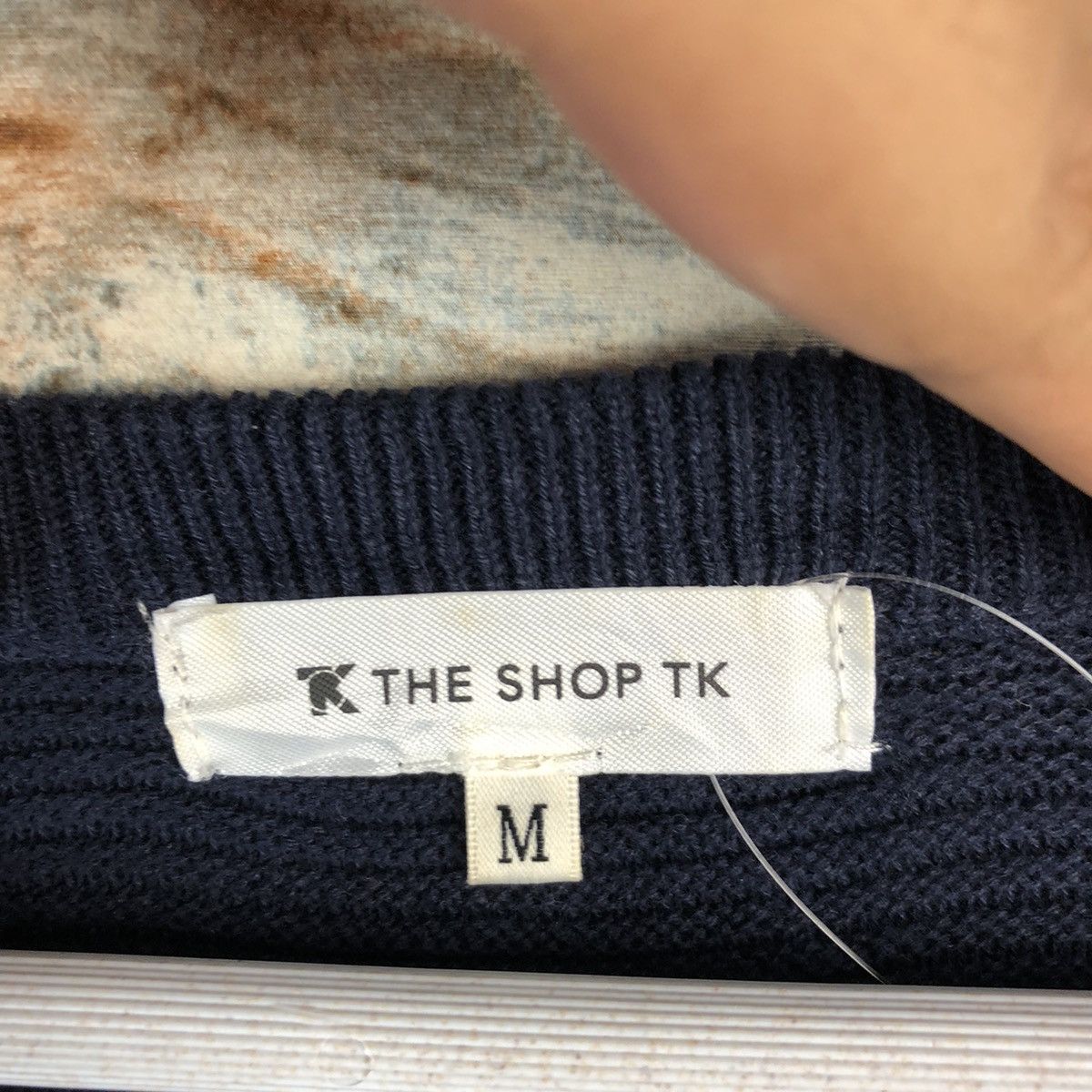 Homespun Knitwear × Japanese Brand The TK Shop Grey patchwork design Knitwear #A1540 Size US M / EU 48-50 / 2 - 9 Thumbnail