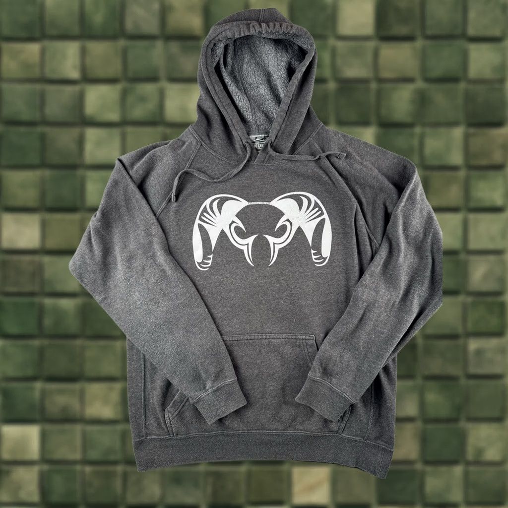 Logo 7 KUIU Ram Logo Hoodie Mens L Gray Pullover Sweatshirt Size US L / EU 52-54 / 3 - 1 Thumbnail