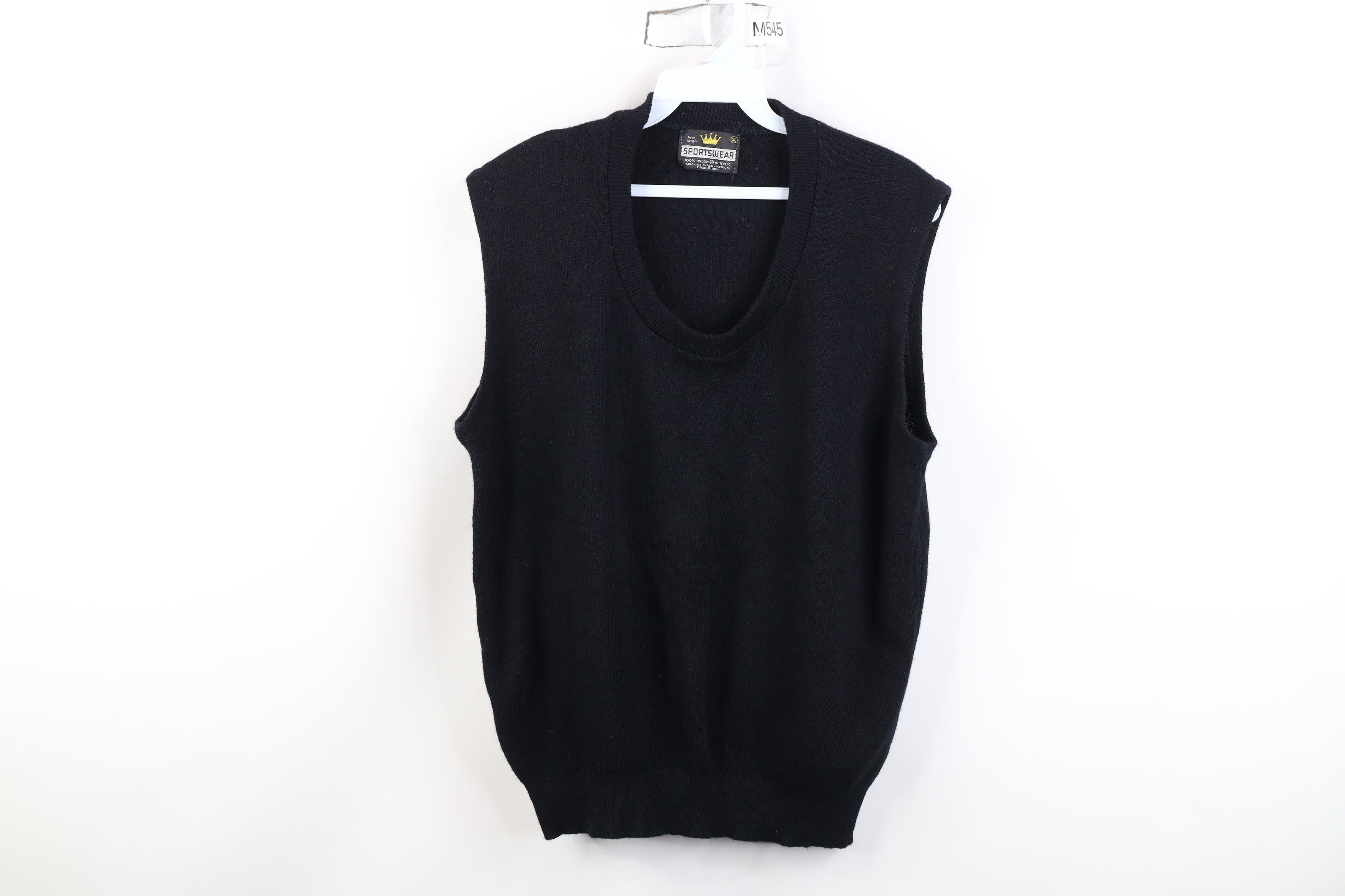 Vintage Vintage 70s Streetwear Sleeveless Sweater Vest Black USA Size XL / US 12-14 / IT 48-50 - 1 Thumbnail