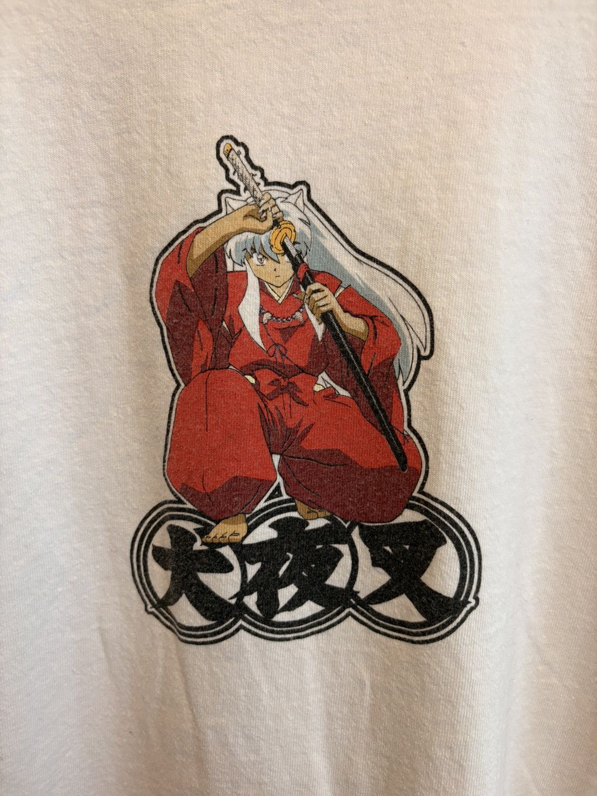 Anvil Vintage Y2K 2003 Inuyasha Anime Manga White Triangle T-Shirt Size US XL / EU 56 / 4 - 6 Thumbnail
