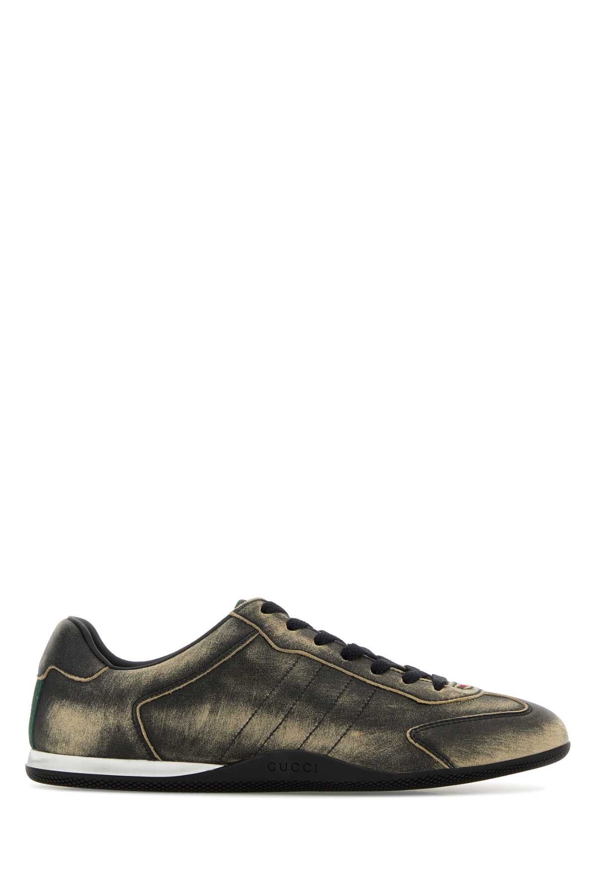 Black Leather Gucci Shift Sneakers