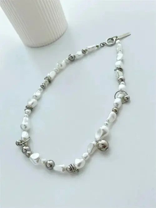Jewelry x Vintage Pearl Necklace Beaded Chain With Temperament Clavicle Chain, Women's